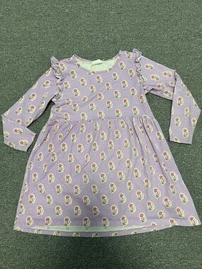 Cotton On Lavender Floral Ruffle-Shoulder Dress
